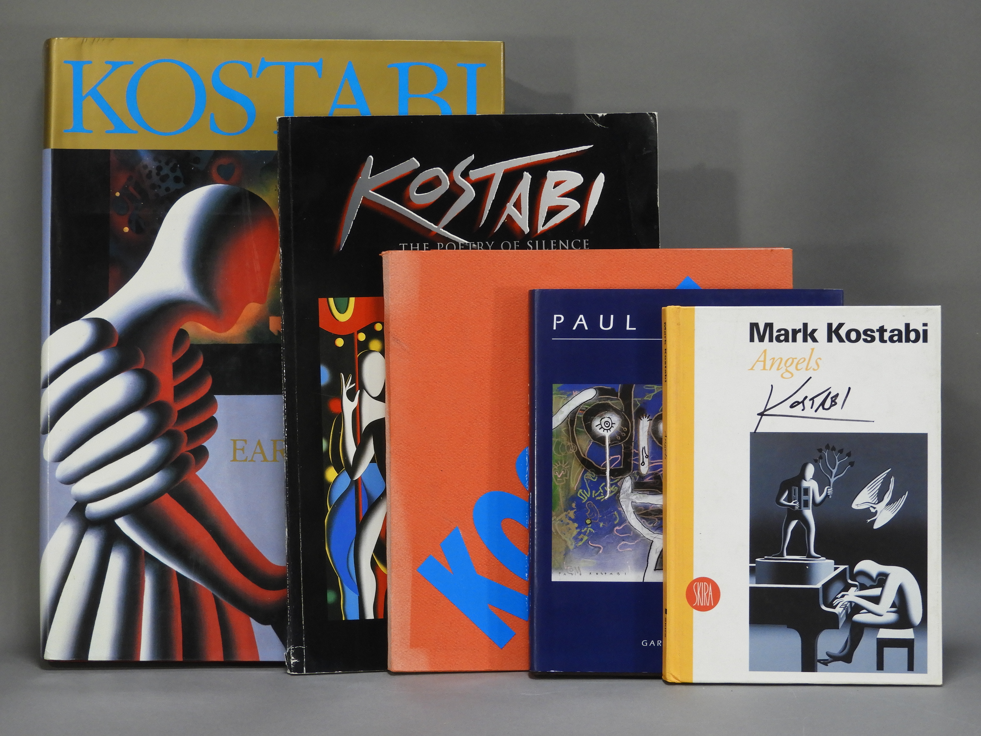 Appraisal: PAUL MARK KOSTABI AUTOGRAPHED ART BOOKS Five illustrated art books