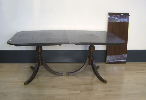 Appraisal: English mahogany two part dining table th c together with