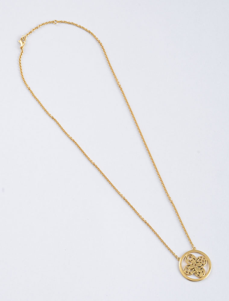 Appraisal: K GOLD PENDANT NECKLACE LOUIS VUITTON Circular pendant with pierced