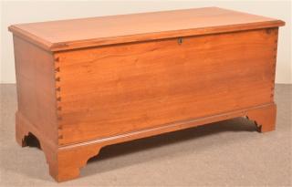 Appraisal: Pennsylvania Federal Walnut Blanket Chest Molded lid dovetailed case and