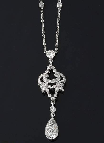 Appraisal: A diamond and white gold necklace length in