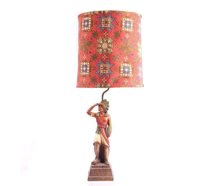 Appraisal: Native American Indian Table Lamp Shade This lot includes a