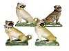 Appraisal: FOUR DERBY MODELS OF PUG DOGS realistically painted in a