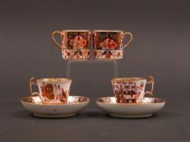 Appraisal: Four Tea Cups and Two Saucers Pair of cups and