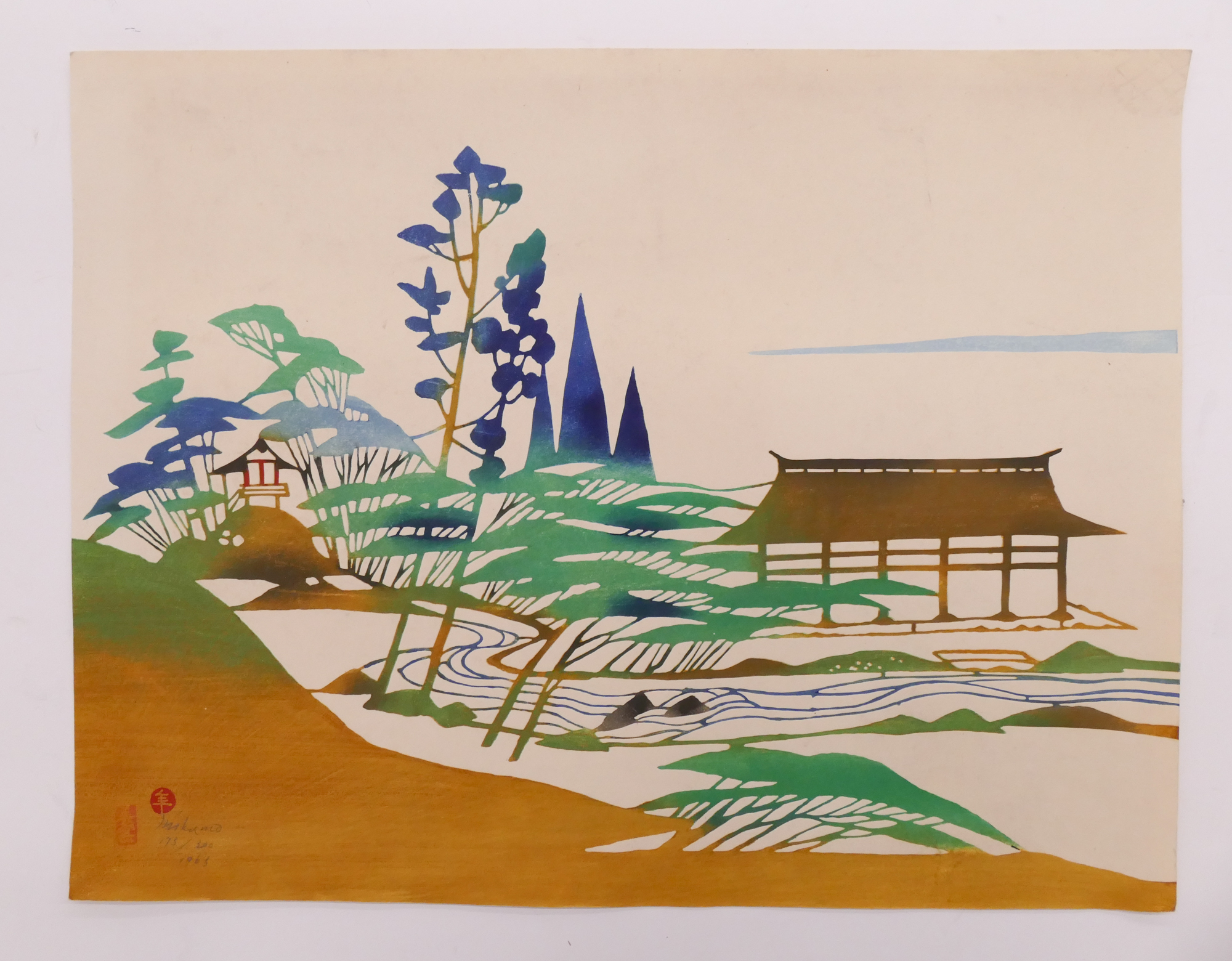 Appraisal: Mikumo Large Japanese Modern Woodblock Print- x ''