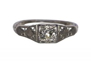 Appraisal: Art Deco diamond and k white gold ring Art Deco