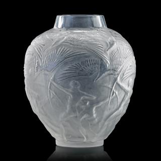 Appraisal: LALIQUE Archers vase clear glass LALIQUE Archers vase France des