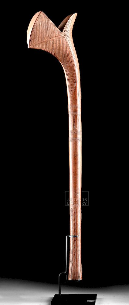 Appraisal: th C Fijian Double Headed Wood Sali War Club Originally