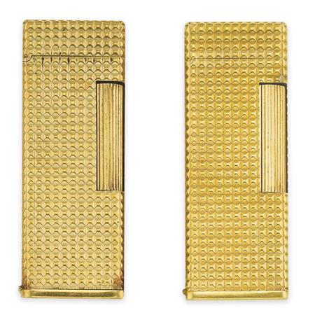 Appraisal: Two Gold Lighters Dunhill Estimate -