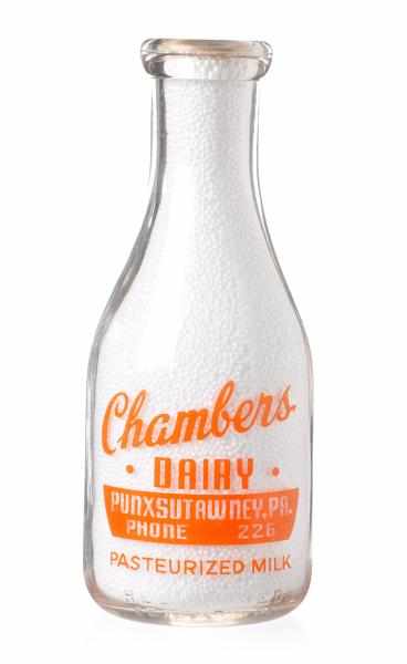 Appraisal: Chambers Dairy Milk Bottle Description Punxsutawney PA Reverse side displays