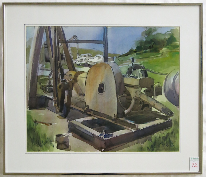 Appraisal: JEROME PRIEBE GASTON WATERCOLOR ON PAPER California - Oil Well