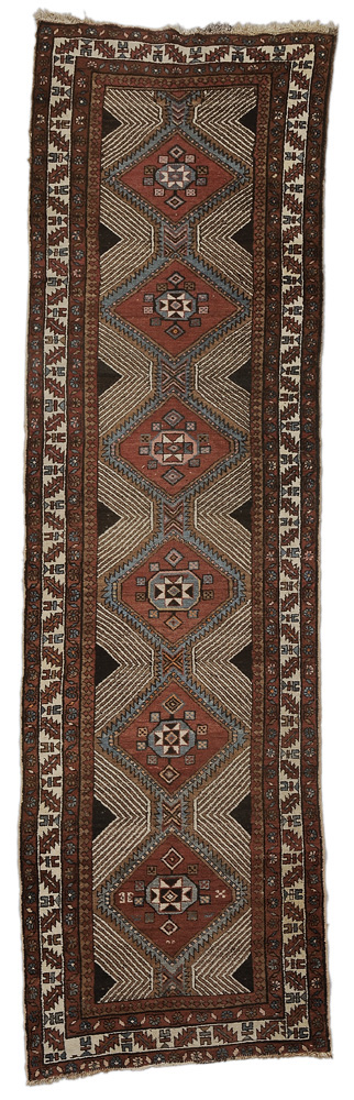 Appraisal: Serab Runner Persian th century six central medallions on brown