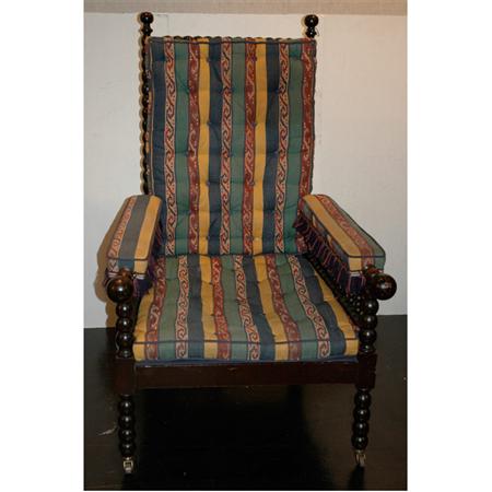 Appraisal: Victorian Mahogany Bobbin Turned Spindle Back Armchair Estimate -