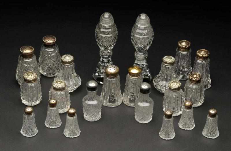 Appraisal: Lot of Pairs Cut Glass Salt Pepper Shakers Description Most