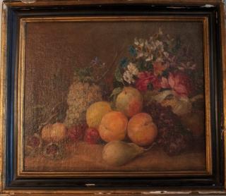 Appraisal: Still Life with Fruit and Flowers th Century American School