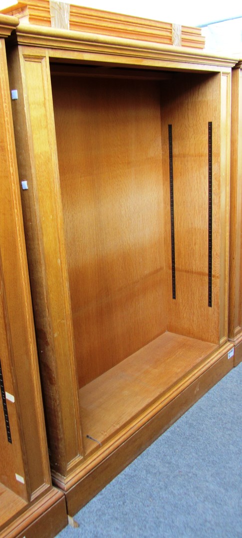 Appraisal: A th century oak floor standing open bookcase on plinth