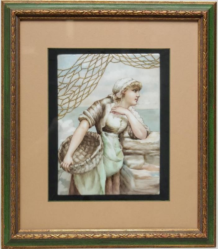 Appraisal: Antique Porcelain Plaque Antique porcelain plaque late th th century