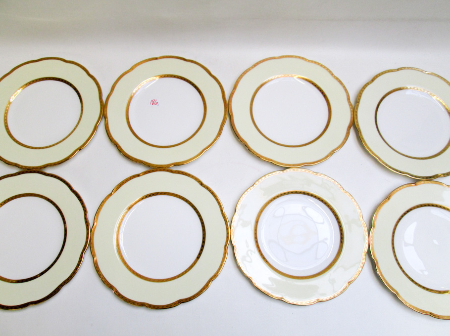 Appraisal: SET OF ELEVEN ROYAL WORCESTER DINNER PLATES having ivory border