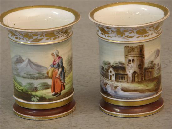 Appraisal: Pair of th century spill vases in Coalport style with