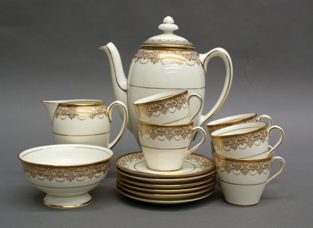 Appraisal: A Royal Doulton Ivory Bone China fifteen piece coffee set