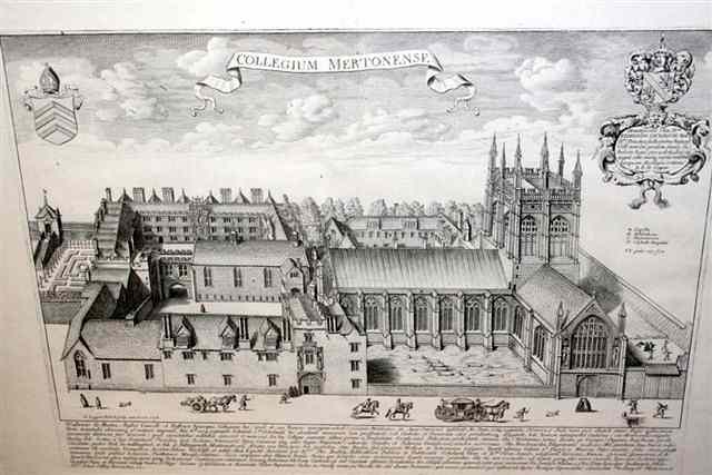 Appraisal: DAVID LOGGAN'Collegium Mertonense' double page engraving x