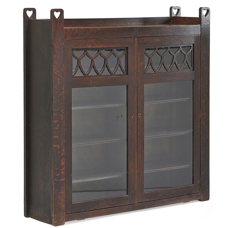 Appraisal: ARTS CRAFTS Grand Rapids-style bookcase ARTS CRAFTS Grand Rapids-style two-door