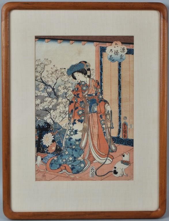 Appraisal: Utagawa Kunisada Japanese Woodblock Print titled Genji Rokujo No Hana