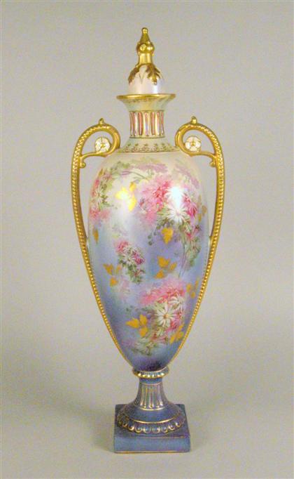 Appraisal: Royal Bonn porcelain covered urn early th century Decorated with