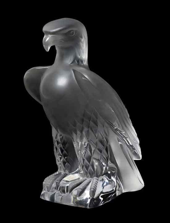 Appraisal: A Lalique Molded and Frosted Glass Sculpture Liberty depicting a