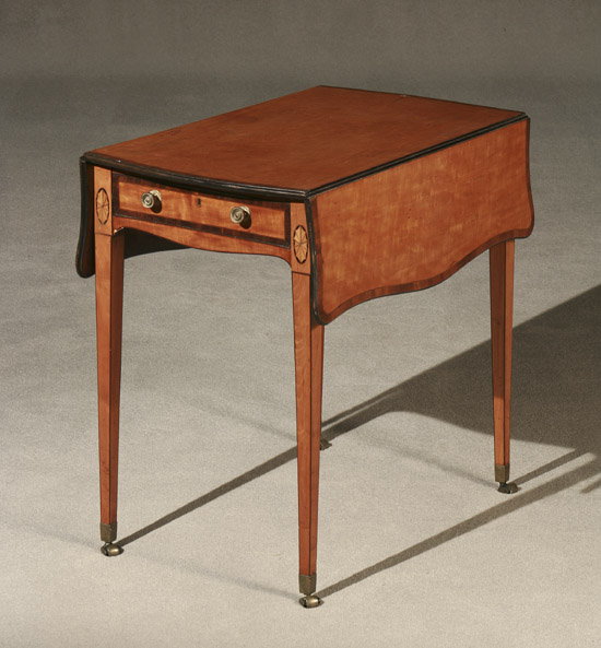 Appraisal: George III Harewood Crossbanded Satinwood Pembroke Table Circa Some repairs