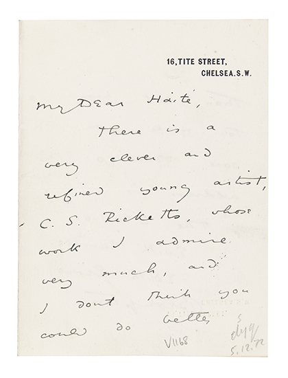 Appraisal: WILDE OSCAR Autograph Letter Signed to George C Hait My