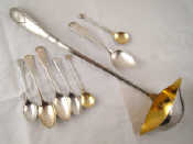 Appraisal: Silver A good pair of modern saltspoons with Art Nouveau