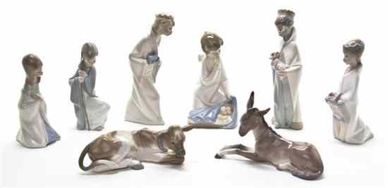 Appraisal: A Lladro Porcelain Nativity Set comprising six figures depicted as