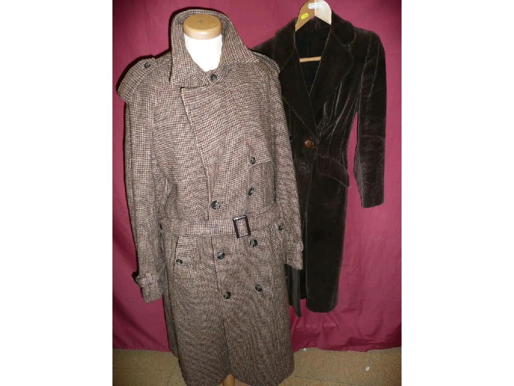 Appraisal: Two vintage youths winter coats a Harris Tweed and brown