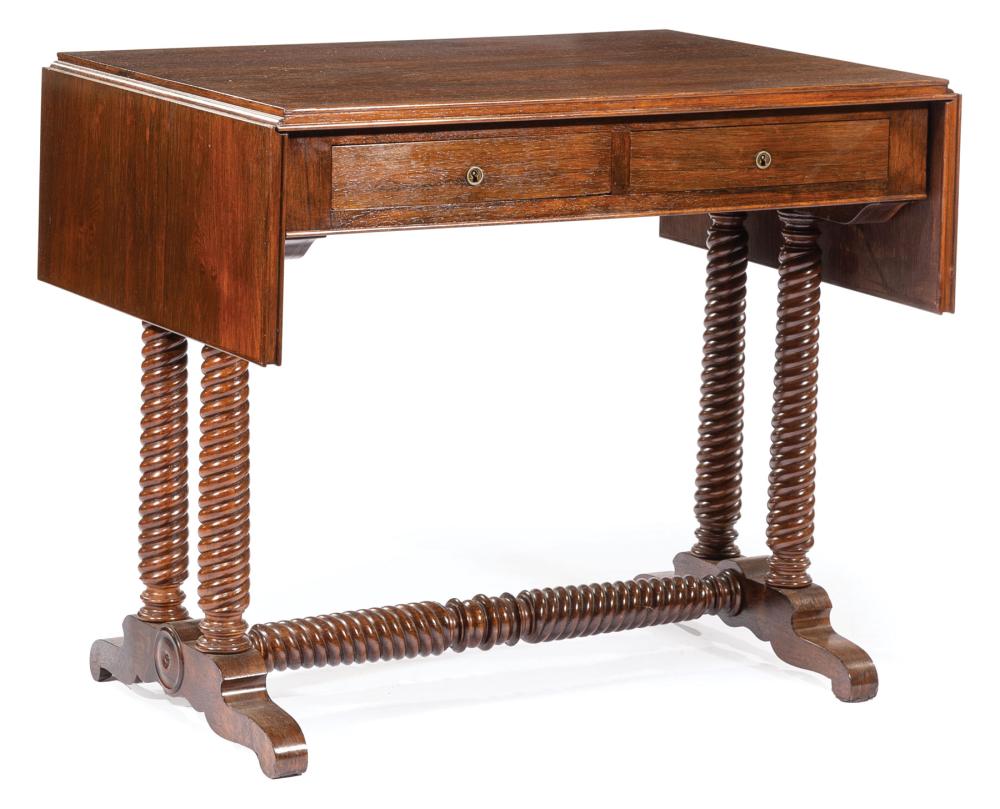 Appraisal: American Rosewood Drop-Leaf Library Table mid- th c probably Meeks