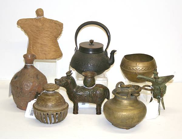 Appraisal: A grouping of decorative items Including three bronzes in the