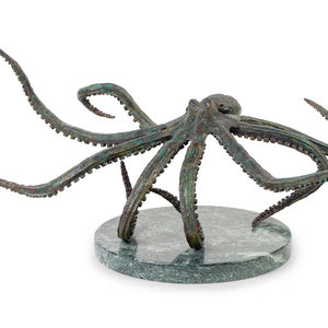 Appraisal: William H Turner American b Octopus bronze numbered signed and