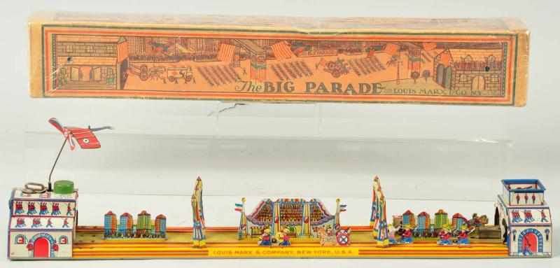 Appraisal: Tin Litho Marx The Big Parade Wind-Up Toy Description American