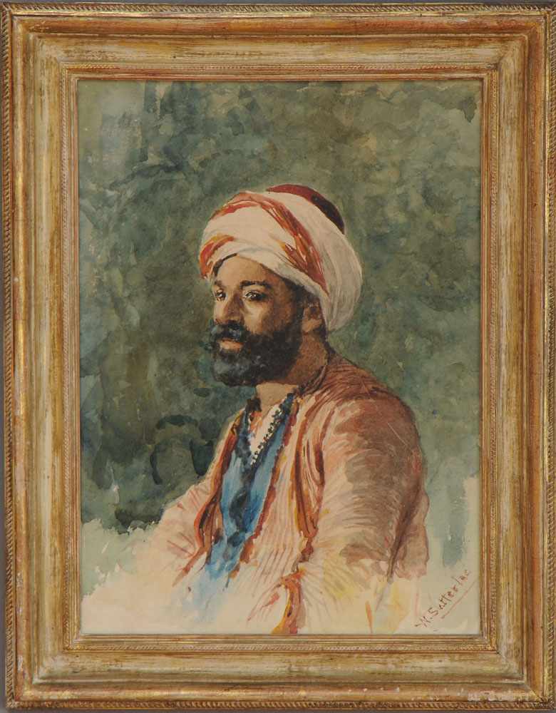 Appraisal: WALTER SATTERLEE - PORTRAIT OF AN ARABIAN MAN Watercolor on