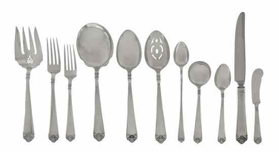 Appraisal: An American Sterling Silver Flatware Service for Eighteen Watson Company