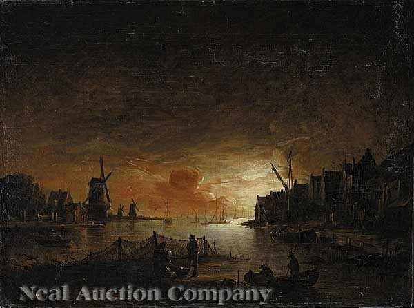 Appraisal: Dutch School th c Checking the Haul oil on canvas