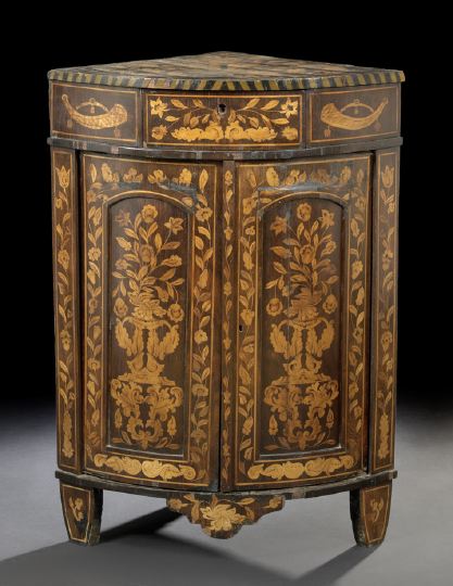 Appraisal: Dutch Rosewood and Marquetry Corner Cabinet fourth quarter th century