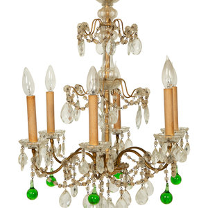 Appraisal: An Italian Beaded Gilt Metal Chandelier Mid th Century Height