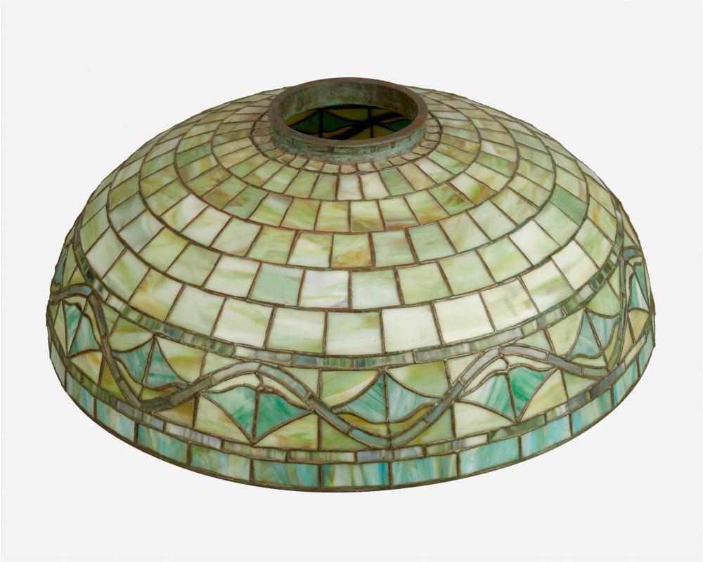 Appraisal: A Duffner and Kimberly leaded glass hanging shade First-quarter th