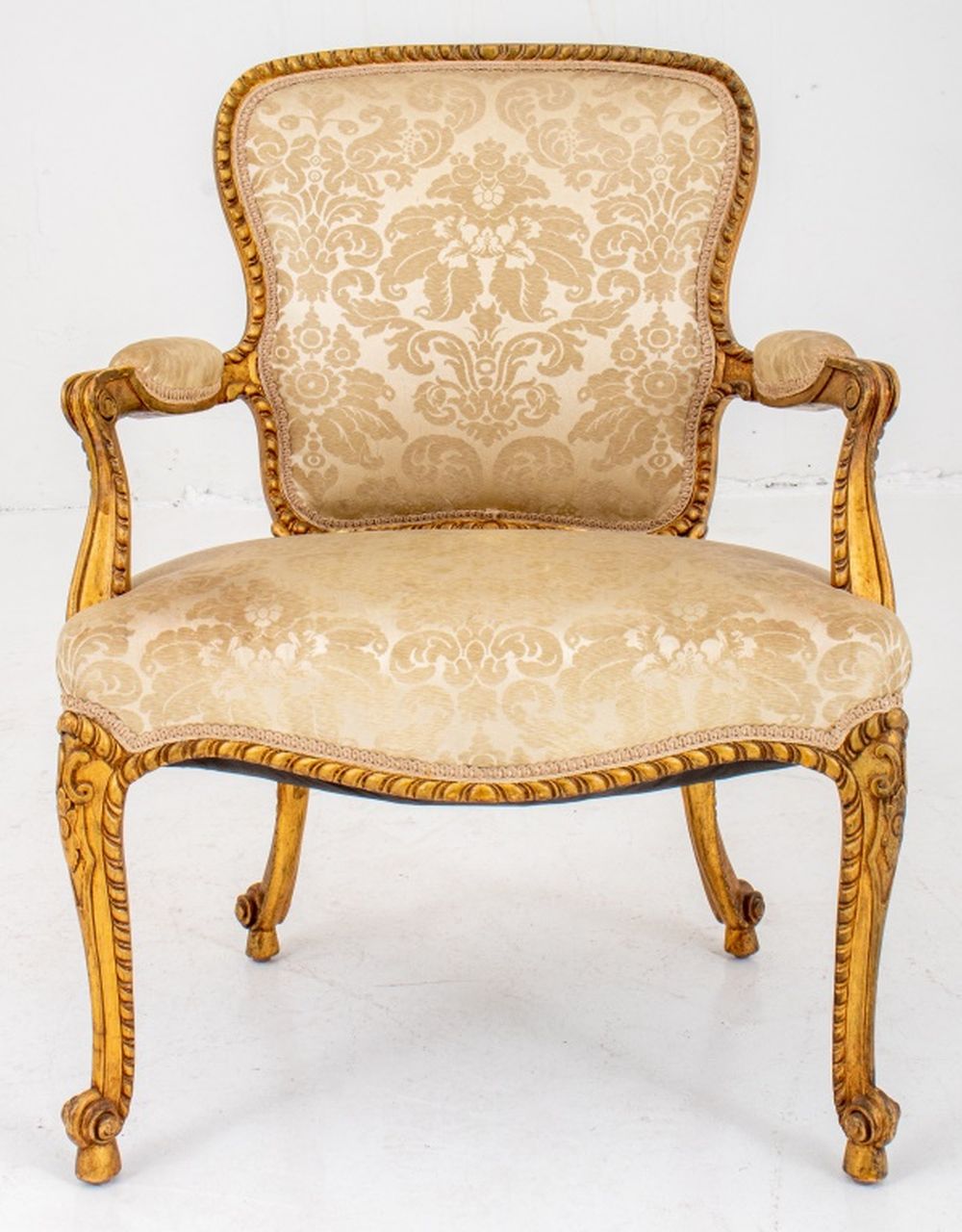 Appraisal: GEORGE III STYLE FRENCH MANNER GILT ARMCHAIR George III style