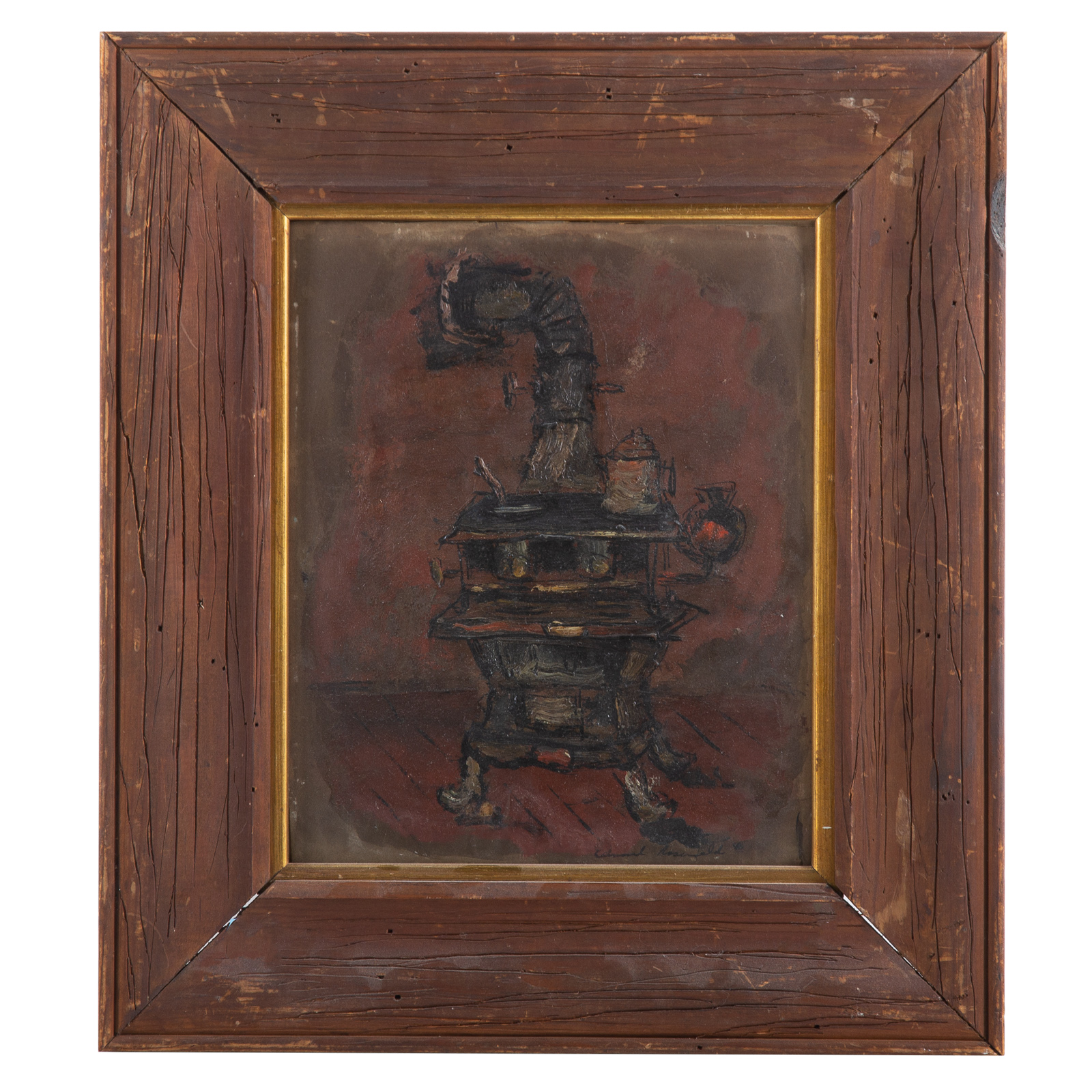 Appraisal: EDWARD ROSENFELD CAST IRON STOVE OIL American - Oil on