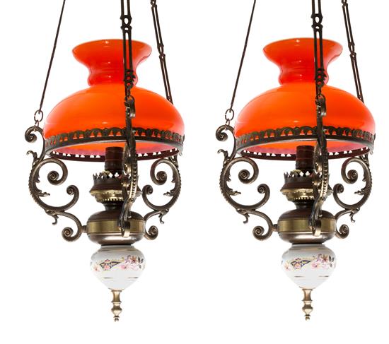 Appraisal: Sale Lot A Pair of Victorian Hanging Oil Lanterns each