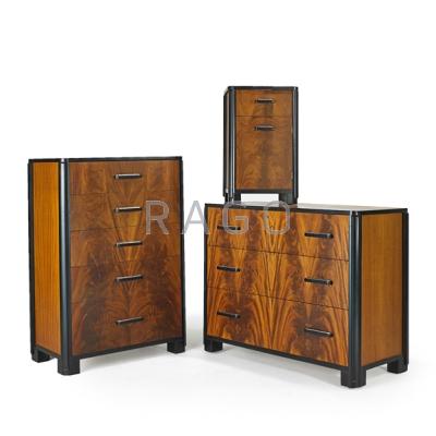 Appraisal: DONALD DESKEY AMODEC Bedroom suite USA s Walnut ebonized wood