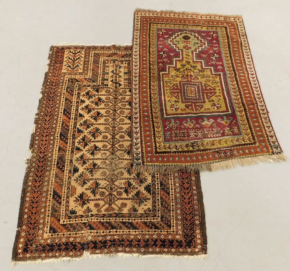 Appraisal: PC Baluch Kurdish Prayer Carpet Rugs Middle East th Century