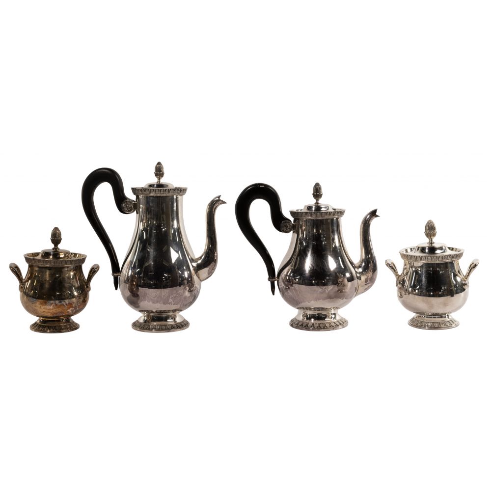 Appraisal: CHRISTOFLE MALMAISON SILVERPLATE BEVERAGE SERVICE items including a coffee pot